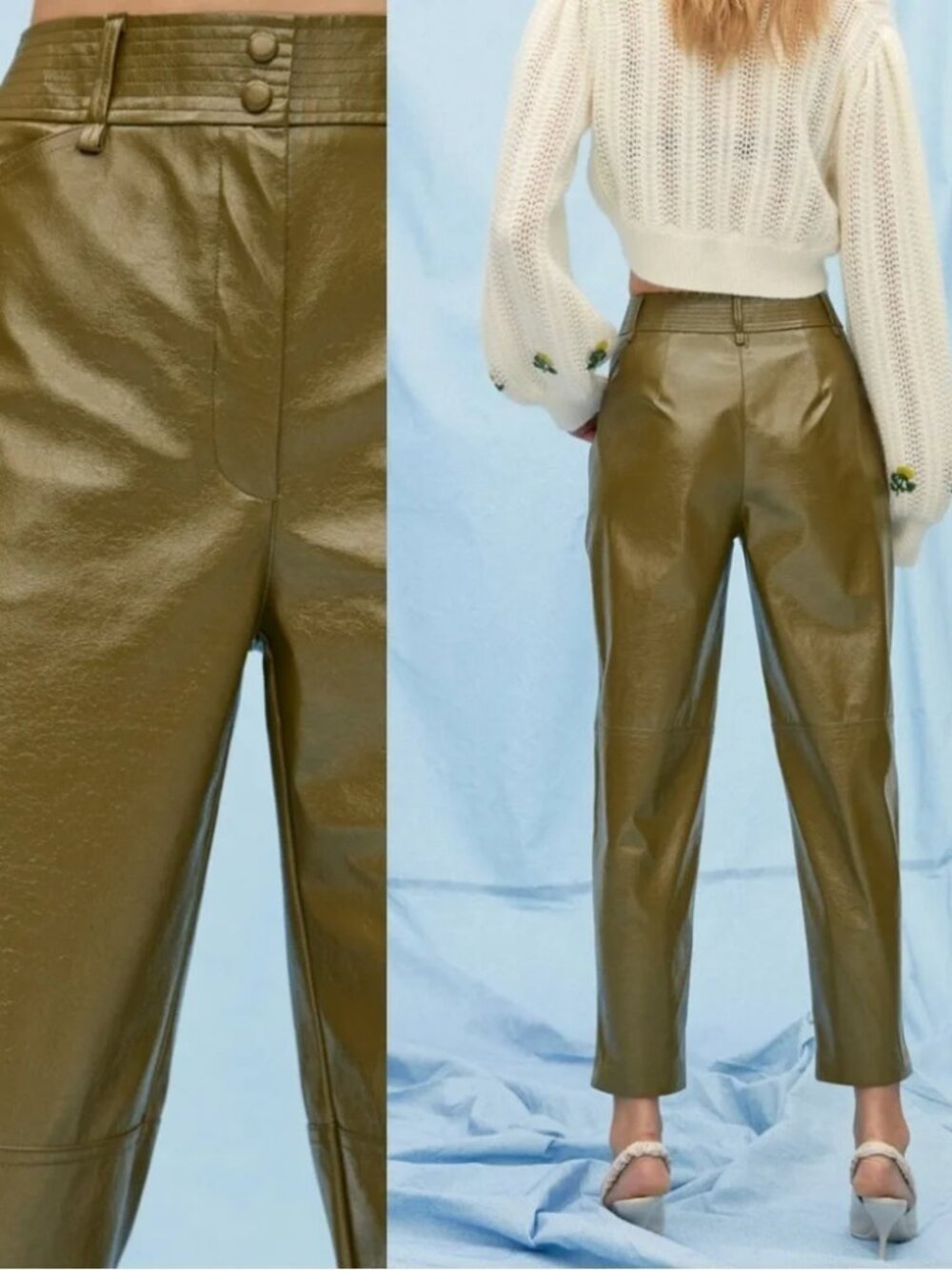 Wilfred Le Fou Super High-Rise Faux Leather Pants, Size 2